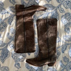 leather frye tall boots